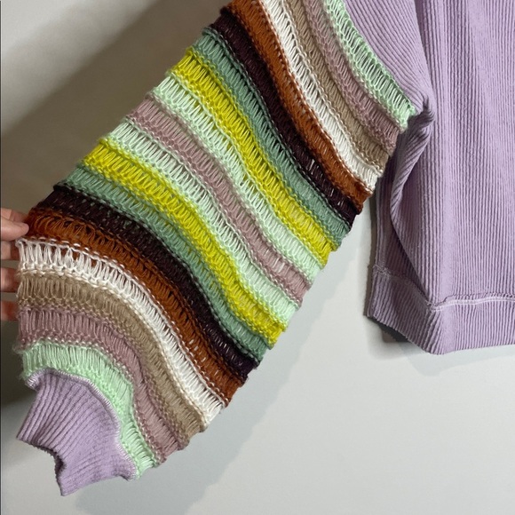 We The Free | Women’s Cha Cha Top Puff Colorful Sleeves Size Small - Picture 4 of 7